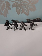 4 Vintage Pewter Clown
