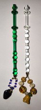 Stunning Pair of Antique Glass Lace Bobbins
