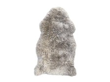 Light Grey Sheepskin Rug 100% Genuine Fur Sheep Hide for Bedroom, Living Room, 