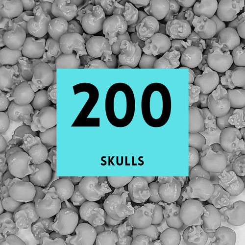 200x resin printed skulls - resin,