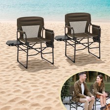 Camping Chairs for Adults Heavy Duty, Folding Directors Chair With Side Table