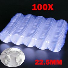 100Pcs 22.5mm Clear Coin Capsules Holders For Full Sovereign Coins Boxes HOT