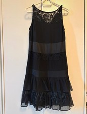 Coast Little Black Dress With Feather And Beads Size 10