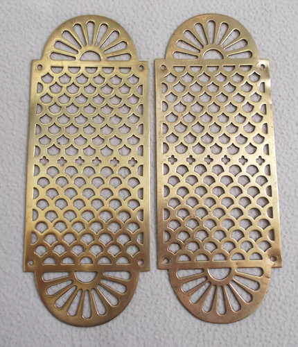 Pair antique pierced brass - pair,