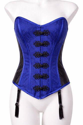 Ladies blue brocade corset - ladies,