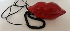 Vintage Retro 80s/90s Red Lips Telephone - Pop Art Novelty Phone Kitsch working 