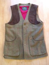 Alan Paine Men’s Tweed Shooting Waistcoat Gilet Size LARGE