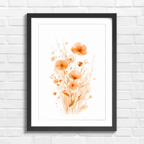 Delicate orange poppy floral - poppy,