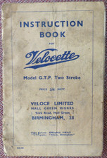 Vintage VELOCETTE GTP MOTORCYCLE INSTRUCTION BOOK BARN FIND