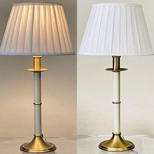 QUALITY BRASSWARE Made in UK Vintage Brushed Brass & Putty Table Lamp Base 38cm