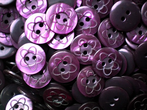 Buttons 15mm 24l purple - purple, flower