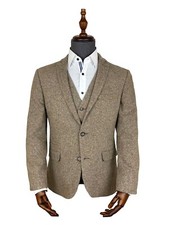 Tweed Jacket Mens Beige