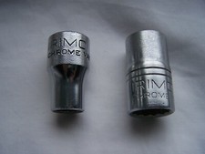 Vintage  2x Irimo 5/8" &7/16" sockets 1/2" Drive 12 point square  Made in Spain