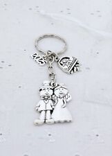 JUST MARRIED 2025 BRIDE AND GROOM WEDDING DAY KEYRING KEEPSAKE WITH GIFT BAG