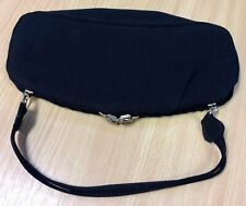 1960s Alligator Brand Black Grosgrain Handbag 11"