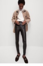 M&S Faux  Leather Leggings  Size 12 Chocolate Brown