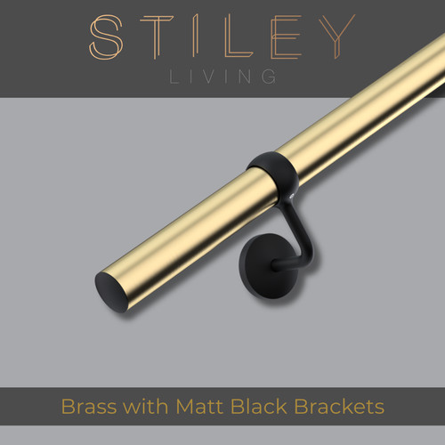 Brass indoor stair handrail - brass,