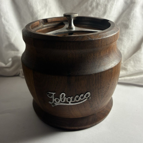 Wood tobacco jar with - wood,