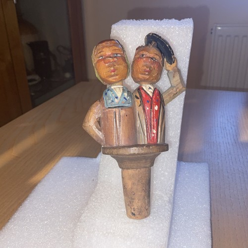 Vintage bottle stopper carved - bottle,