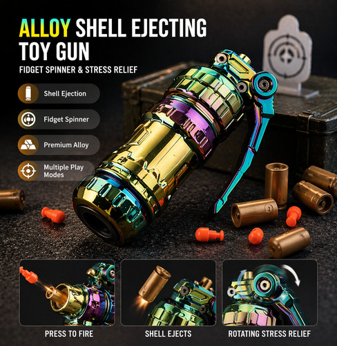 Alloy shell ejecting toy - alloy, gun