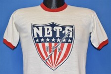 vintage 70s NATIONAL BATON TWIRLING ASSOCATION NBTA USA RINGER STARS t-shirt YXL