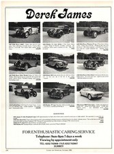 PRINT AD 1990 Derek James Classic Cars 1927 Rolls Royce 20HP 1934 Bentley 3 1/2