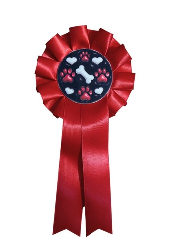 Rosette red single tier paw - red,