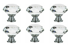 Large Crystal Glass Style Door Knobs Cupboard Drawer Furniture Handle Cabinet