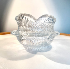 Holmegaard Water Lily Candle Holder Danish Glass Sidse Werner 14cm Vintage