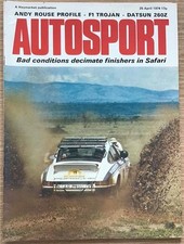 AUTOSPORT Magazine 25 APR 1974 Trojans Formula 1 Challenger  DATSUN 260Z TESTED