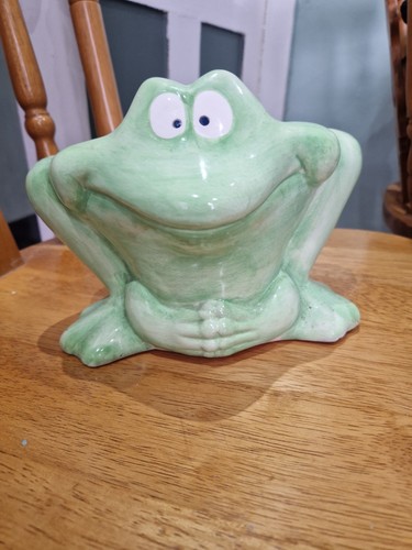 Pottery frog ornament - pottery,