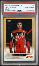 TOPPS F1 CHROME SCUDERIA FERRARI F1 TEAM GOLD SIGNED CARLOS SAINZ /50 PSA AUTH