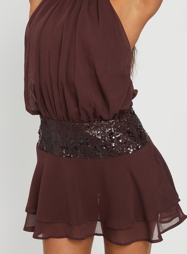 Women drop waist sequin mini - drop,