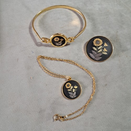 Amita damascene pendant - damascene,