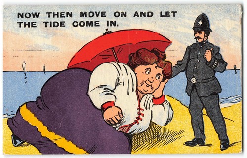 Comic seaside postcard 1912 - postcard,