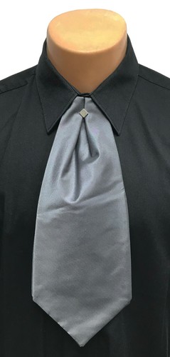 Grey dark silver cravat - silver, with