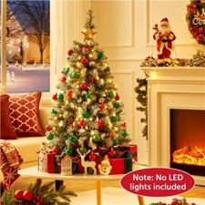 2/3ft Mini Christmas Tree with Lights Little Tabletop Xmas Tree for Home Party
