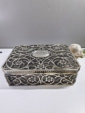 Vintage Silver plated Ornate Heavy Jewellery box Godinger Beautiful 