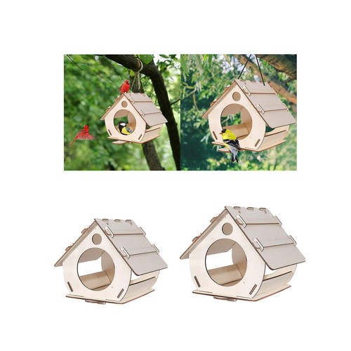 Handcrafted wooden birdhouse - wooden,