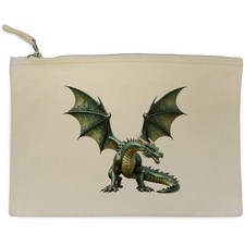 Emerald dragon canvas - canvas, clutch