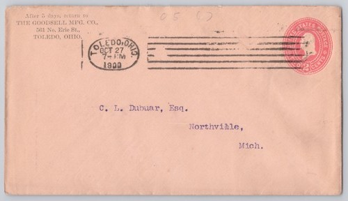 Toledo ohio 2c postal - ohio,,