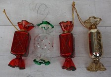 Glass Sweet Christmas Tree Decorations x 4