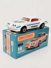 Matchbox Superfast No16 1975 Pontiac Firebird White, VNMIB Original Box 
