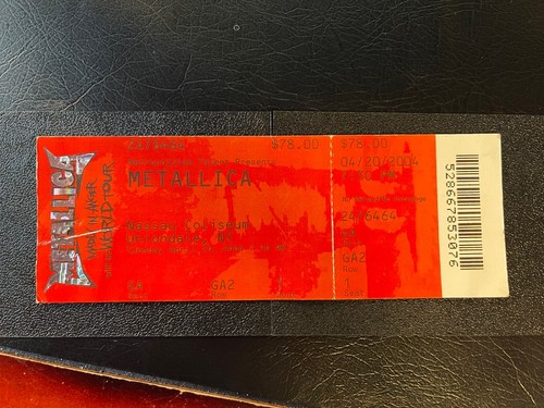 Metallica concert ticket stub - ticket,