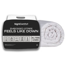 NightComfort Feels Like Down Hotel Collection Microfibre Satin Stripe Soft Duvet