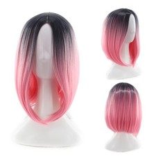 Womens Bob Wig Gradient Color