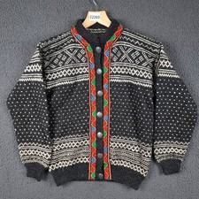 Vintage NORWEGIAN Cardigan Jumper Womens XS Fair Isle Nordic Scandinavian Button