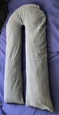 Large Oversized U Pillow With Grey Pillowcase For Pregnancy Bad Back
