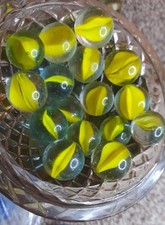 16 Yellow Vintage Cats Eye