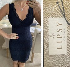 Lipsy Navy Blue Lace Bodycon